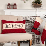 Kringle Chenille Christmas Ho Ho Ho Pillow-Lange General Store