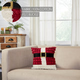 Kringle Chenille Santa Suit Pillow 12"-Lange General Store