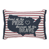 Land Of The Free Because Of The Brave America Pillow-Lange General Store