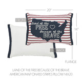 Land Of The Free Because Of The Brave America Pillow-Lange General Store