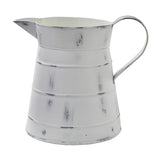 Distressed White Milk Pitcher-Lange General Store