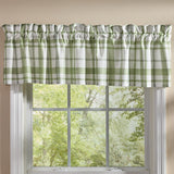 Leah Green Plaid Valance-Lange General Store