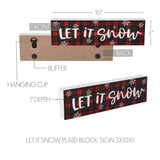 Let It Snow Plaid Block Sign-Lange General Store