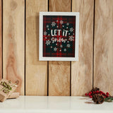 Let It Snow Plaid Wall Hanging Sign-Lange General Store