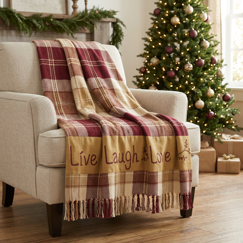 Linnley Throw in a cozy Christmas setting
