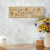 Spring In Bloom Love Grows Here w/ Daisies Wall Sign-Lange General Store