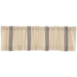 Market Place Blue Grain Sack Stripe Valance
