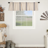 Market Place Blue Grain Sack Stripe Valance-Lange General Store