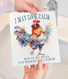 May Look Calm Funny Saying Swedish Dish Cloth-Lange General Store