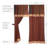 Mayzie Patchwork Short Panel Curtains-Lange General Store