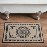 Medallion Black Tan Jacquard Bath Mat-Lange General Store