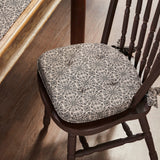 Medallion Black Tan Jacquard Chair Pad-Lange General Store