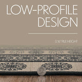 Medallion Black Tan Jacquard Indoor/Outdoor Rug Collection - Rectangle-Lange General Store