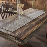 Medallion Black Tan Jacquard Table Runners - Lange General Store