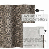 Medallion Black Tan Jacquard Valance-Lange General Store