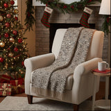 Medallion Black Tan Jacquard Woven Throw-Lange General Store