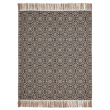 Medallion Black Tan Jacquard Woven Throw-Lange General Store