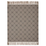 Medallion Black Tan Jacquard Woven Throw-Lange General Store