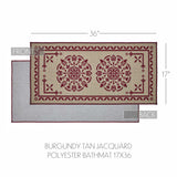 Medallion Burgundy Tan Jacquard Bath Mats