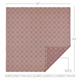 Medallion Burgundy Tan Jacquard Coverlet