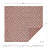 Medallion Burgundy Tan Jacquard Coverlet