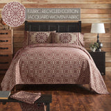 Medallion Burgundy Tan Jacquard Coverlet