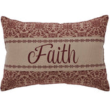 Medallion Burgundy Tan Jacquard Faith Pillow