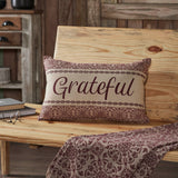 Medallion Burgundy Tan Jacquard Grateful Pillow