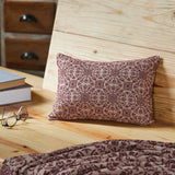 Medallion Burgundy Tan Jacquard Pillow 9.5x14