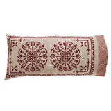 Medallion Burgundy Tan Jacquard Pillow Cases Set