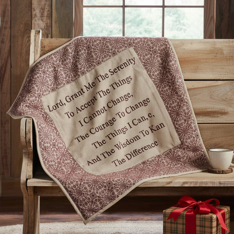 Medallion Burgundy Tan Jacquard Quilted Lap Throw