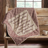 Medallion Burgundy Tan Jacquard Quilted Lap Throw-Lange General Store