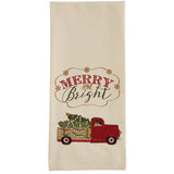 Merry and Bright Truck Dishtowel-Lange General Store