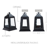 Metal Lantern Black Tealight Holder 7x4.5x4.5-Lange General Store