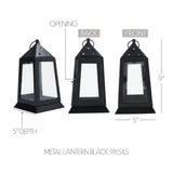 Metal Lantern Black Tealight Holder 9x5x5-Lange General Store