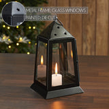 Metal Lantern Black Tealight Holder 9x5x5-Lange General Store