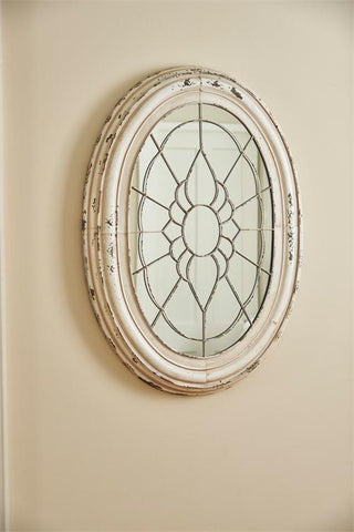 Metal Oval Window Frame Mirror-Lange General Store