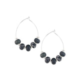 Midnight Palm Bead Hoop Earrings-Lange General Store