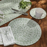 Mint & White Braided Placemats-Lange General Store