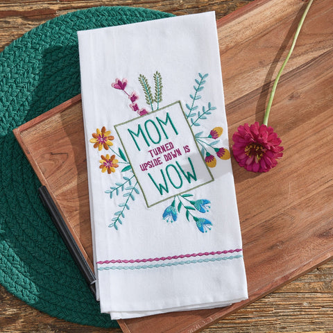Mom Turned Upside Down Dishtowel-Lange General Store