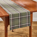 Moonbeam & Olive Plaid Table Runners