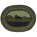 Moose Braided Oval Rug-Lange General Store