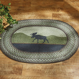 Moose Braided Oval Rug-Lange General Store