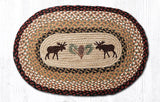 Moose Pinecone Braided Rug-Lange General Store