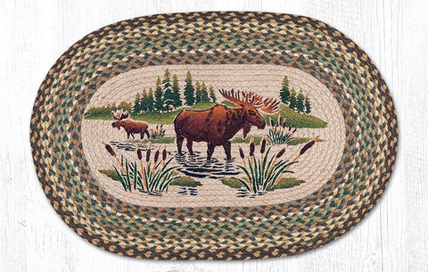 Moose Wading Braided Rug-Lange General Store