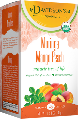 Moringa Mango Peach Organic Tea 25 Bag Box-Lange General Store