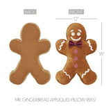 Mr. Gingerbread Appliqued Pillow-Lange General Store