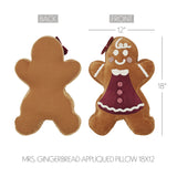 Mrs. Gingerbread Appliqued Pillow-Lange General Store