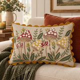 Mushroom Puff Embroidered Pillow