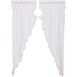 Muslin Ruffled Bleached White Long Prairie Curtains-Lange General Store